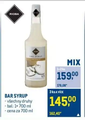 Makro BAR SYRUP nabídka