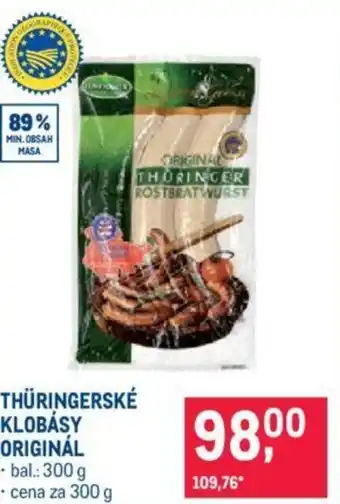 Makro THÜRINGERSKÉ KLOBÁSY ORIGINÁL nabídka