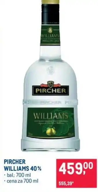 Makro PIRCHER WILLIAMS 40% nabídka