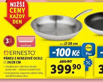 Lidl Pánev z nerezové oceli 28 cm nabídka