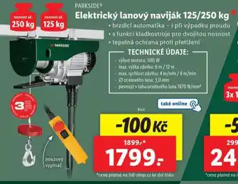 Lidl Elektrický lanový naviják 125/250 kg nabídka