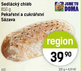 Konzum Sedlácký chléb 850 g Pekařství a cukrářství Sázava nabídka