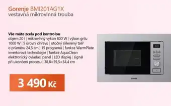 Gorenje BMI201AG1X vestavná mikrovlnná trouba