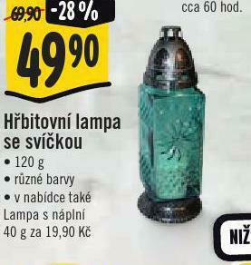 Hřbitovní svíčka se svíčkou