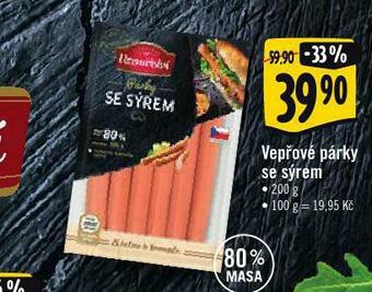 Albert Vepřové párky se sýrem nabídka