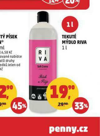 Penny Market Riva tekuté mýdlo nabídka