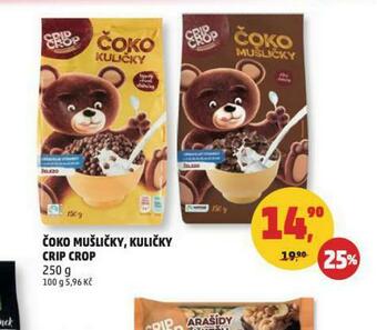 Penny Market Čoko mušličky, kuličky crip crop nabídka