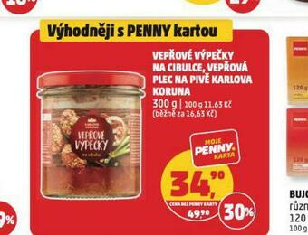 Penny Market Vepřové výpečky na cibulce nabídka