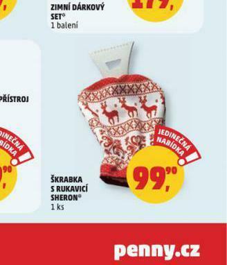 Penny Market Škrabka s rukavicí sheron nabídka