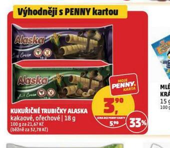Penny Market Kukuřičné trubičky alaska nabídka