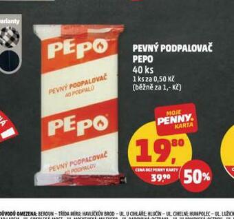 Penny Market Pepo pevný podpalovač nabídka