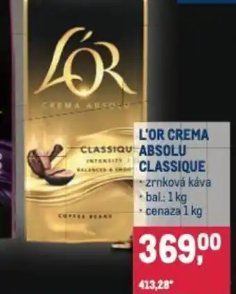 Makro L'OR CREMA ABSOLU CLASSIQUE nabídka