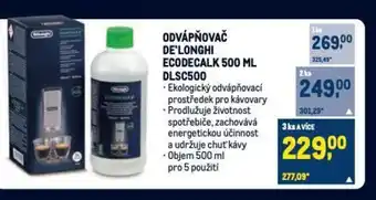 Makro ODVÁPŇOVAČ DE'LONGHI ECODECALK 500 ML DLSC500 nabídka