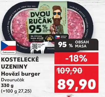 Kaufland KOSTELECKÉ UZENINY Hovězí burger nabídka