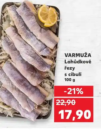 Kaufland VARMUŽA Lahůdkové řezy s cibulí nabídka