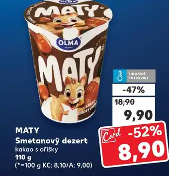 Kaufland MATY Smetanový dezert nabídka