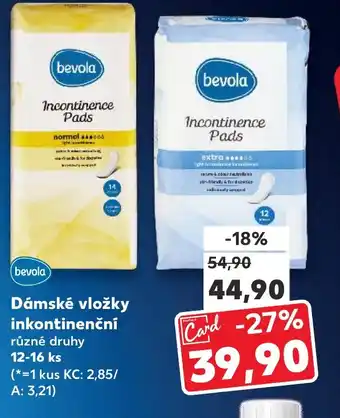 Kaufland Dámské vložky inkontinenční nabídka