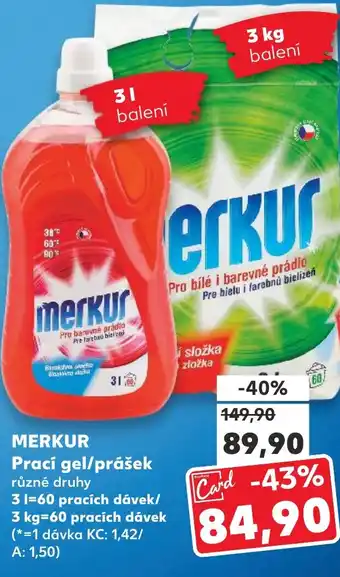 Kaufland MERKUR Prací gel/prášek nabídka