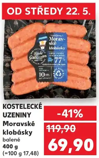 Kaufland KOSTELECKÉ UZENINY Moravské klobásky nabídka