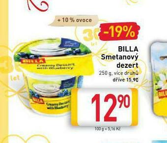 Billa Billa smetanový dezert nabídka