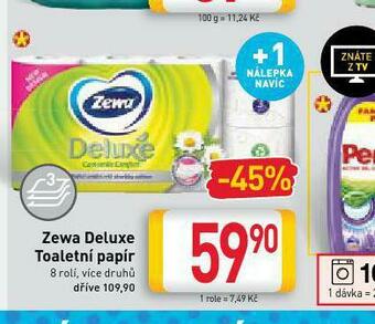 Billa Zewa deluxe toaletní papír nabídka