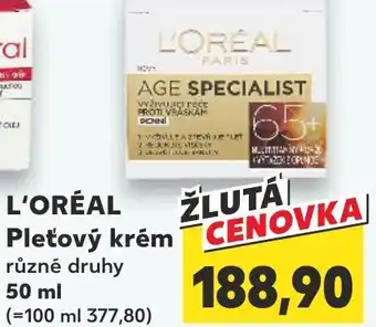 Kaufland L'ORÉAL Pleťový krém nabídka