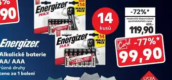 Kaufland Energizer. Alkalické baterie AA/AAA nabídka