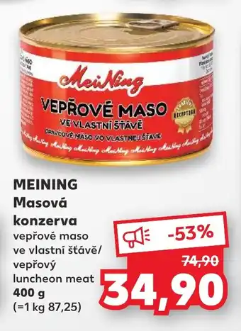 Kaufland MEINING Masová konzerva nabídka