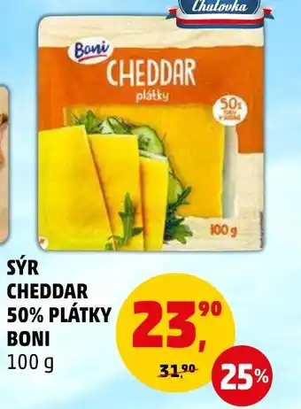 Penny Market SÝR CHEDDAR 50% PLÁTKY BONI 100 g nabídka