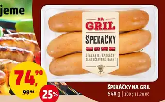 Penny Market ŠPEKÁČKY NA GRIL 640 g nabídka