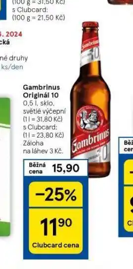 Tesco Pivo gambrinus nabídka