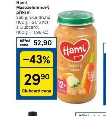 Tesco Hami masozeleninový příkrm nabídka