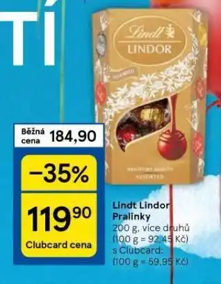 Tesco Lindt lindor pralinky nabídka