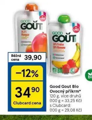 Tesco Good gout bio ovocný příkrm nabídka