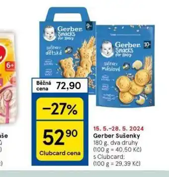 Tesco Gerber sušenky nabídka