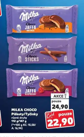 Kaufland Milka choco piškoty / tyčinky nabídka