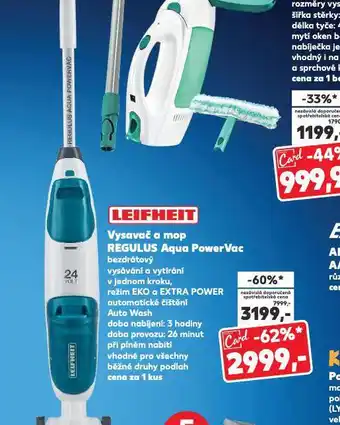 Kaufland Vysavač a mop regulus aqua powervac nabídka