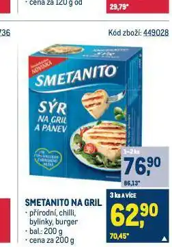 Makro Smetanito na gril nabídka