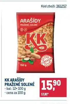 Makro Kk arašídy pražené solené nabídka