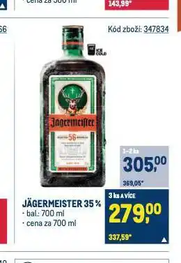 Makro Jagermeister nabídka