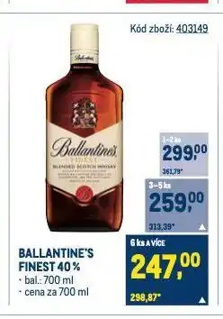 Makro Ballantine's skotská whisky nabídka