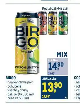 Makro Birgo nealkoholické pivo nabídka