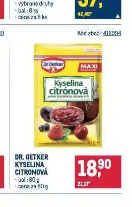 Makro Dr. oetker kyselina citronová nabídka