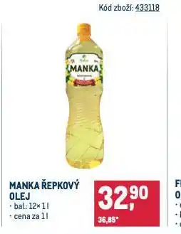 Makro Manka řepkový olej nabídka