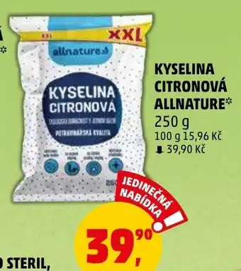 Penny Market KYSELINA CITRONOVÁ ALLNATURE nabídka