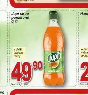 Hruška Jupí sirup pomeranč nabídka