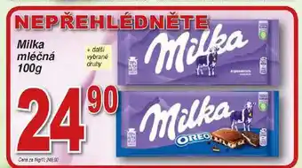 Hruška Milka mléčná nabídka