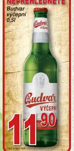 Hruška Pivo budvar výčepní nabídka