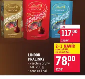 Makro LINDOR PRALINKY nabídka