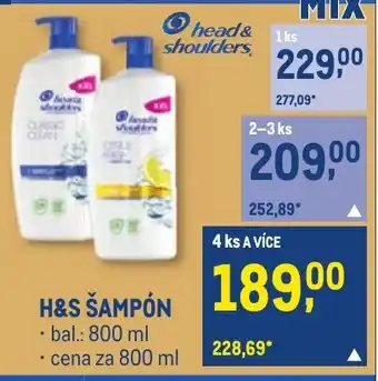 Makro H&S ŠAMPÓN nabídka